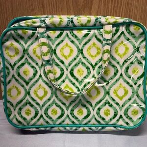 Green Patterned Tote Bag - Women's Travel   Toiletries Bag